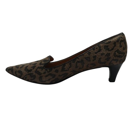 Sofft Vesper Brown Leopard Print Leather Pointed Kitten Heel Pumps Womens 9N - Picture 3 of 13